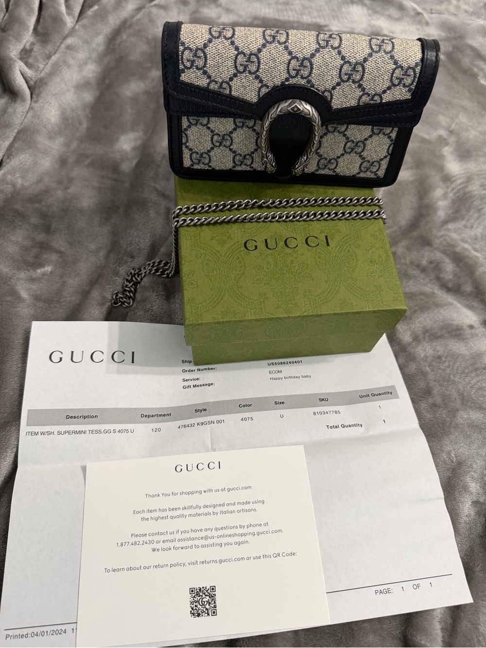 Gucci Beige and Black mini cross body purse
